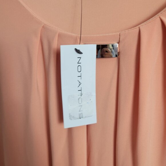 Notations Blouse NEW Peach XL NWT Dressy Feminine Workwear Pleat Metal clip BOHO - Picture 11 of 13